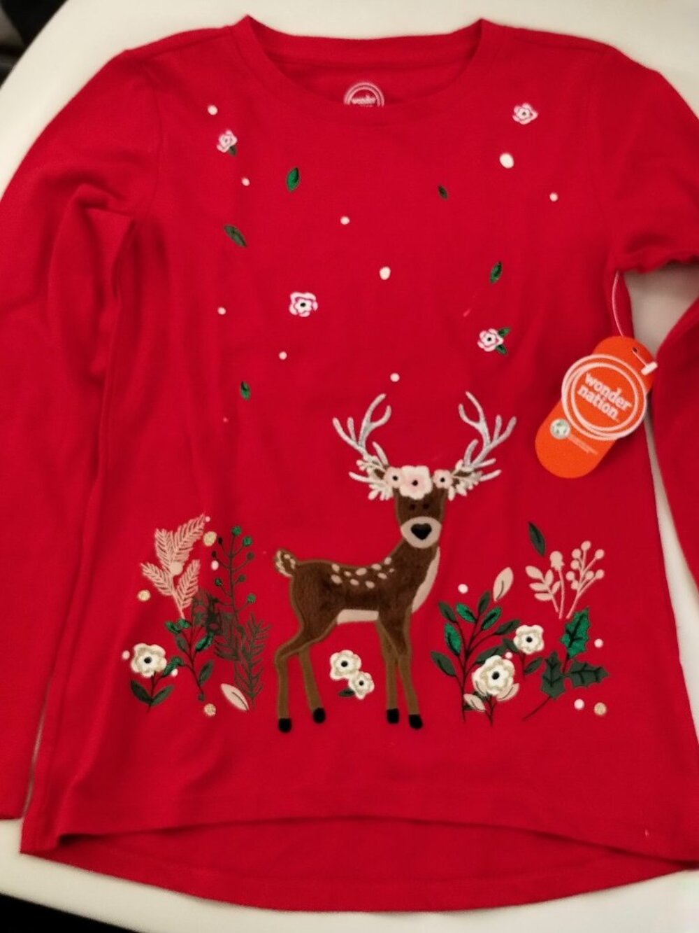 Fuzzy Deer, long Sleeve thick Shirt / Wonder Nation /   New /   Size S/CH (6-6X)